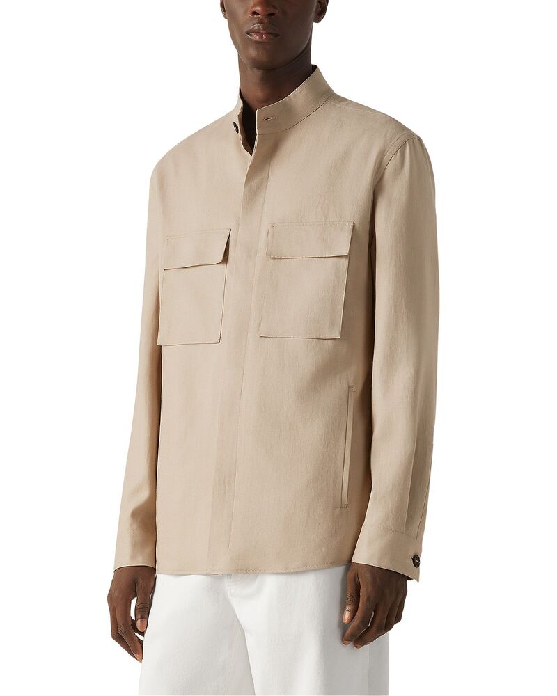 ゼニア メンズ トップス プルオーバー ZEGNA Oasi Linovershirt Lightaupe トープ
