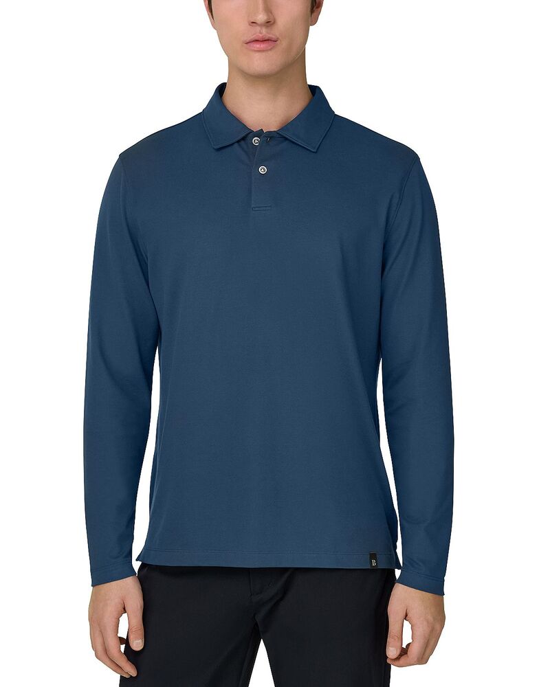 ボッジミラノ メンズ トップス スポーツシャツ Boggi Milano High Performance Pique Polo Shirt with S-Cafe Yarn Air Blue 青色