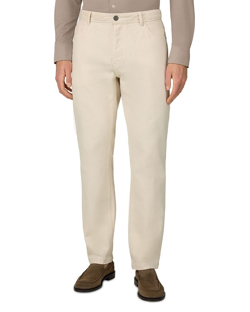 ボッジミラノ メンズ ボトムス ジーンズズボン下 デニム Boggi Milano Straight Fit 5-Pocket Jeans Cream 皮膚軟化剤