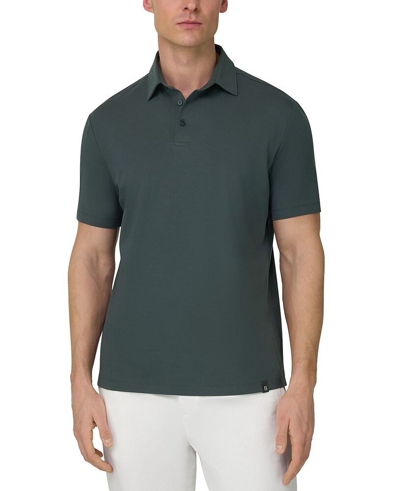ボッジミラノ メンズ トップス スポーツシャツ 綿織物 Boggi Milano Polo Shirt インチ Stretch Pima Cotton Green 緑であること