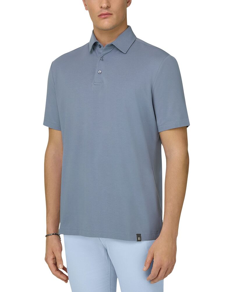 ボッジミラノ メンズ トップス スポーツシャツ 綿織物 Boggi Milano Polo Shirt インチ Stretch Pima Cotton Light Blue 青色