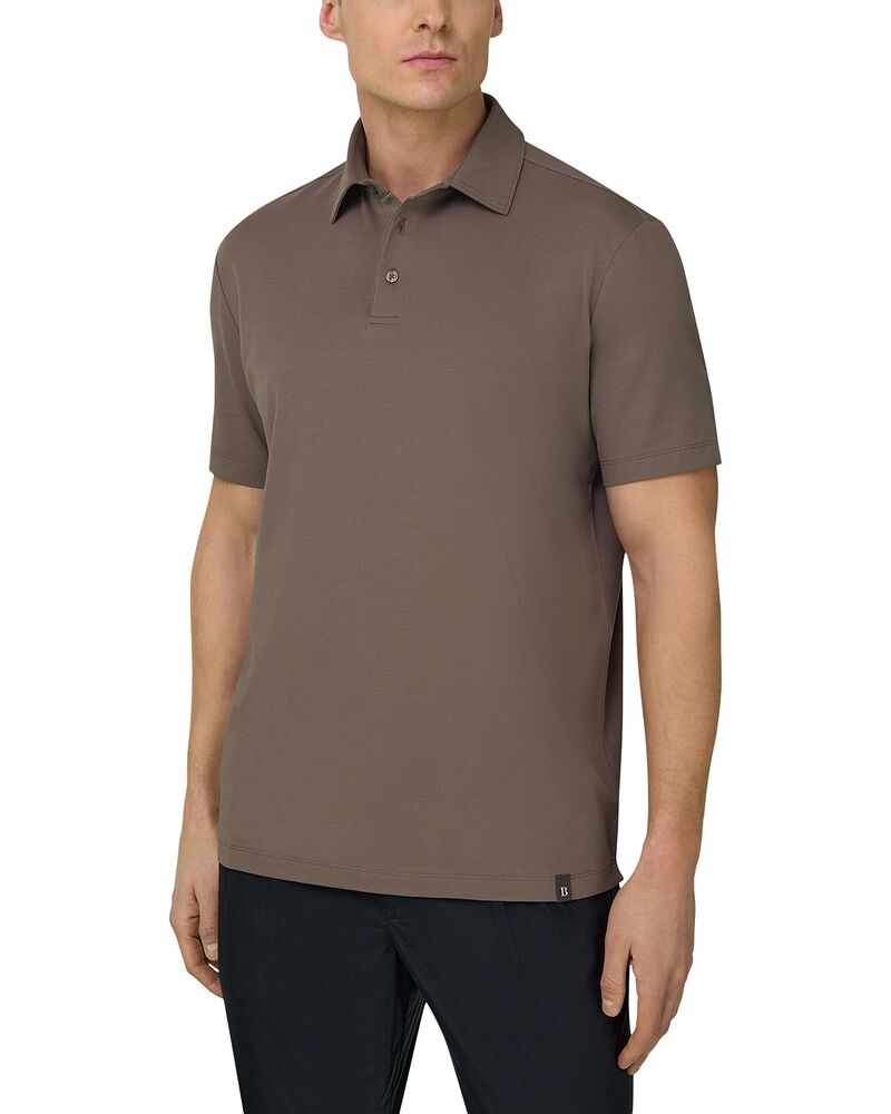 ボッジミラノ メンズ トップス スポーツシャツ 綿織物 Boggi Milano Polo Shirt インチ Stretch Pima Cotton Mud