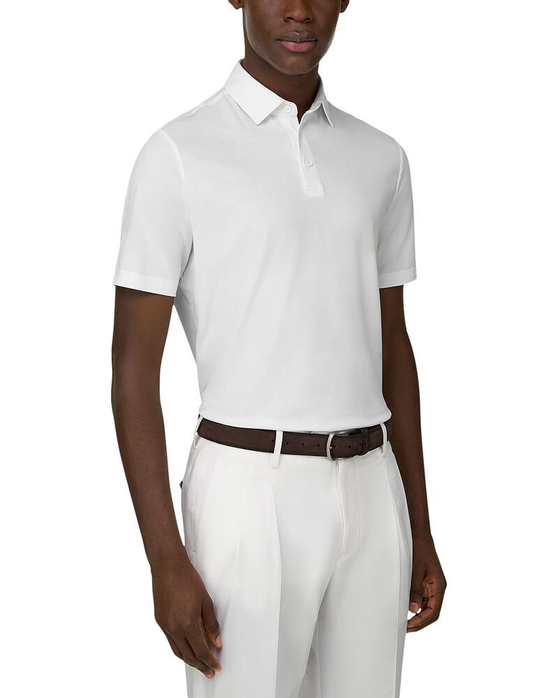 ボッジミラノ メンズ トップス スポーツシャツ 綿織物 Boggi Milano Polo Shirt インチ Stretch Pima Cotton White 白いこと