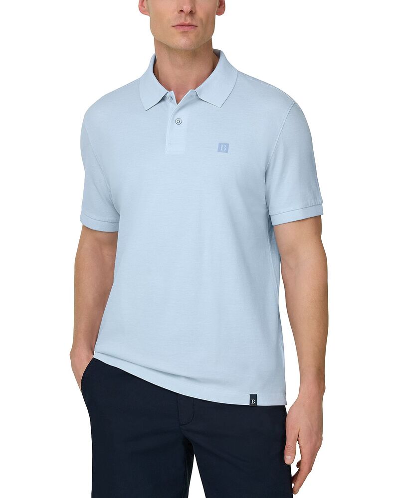 ボッジミラノ メンズ トップス スポーツシャツ オックスフォード 綿織物 Boggi Milanoxford Cotton Piqu Polo Shirt Light Blue 青色