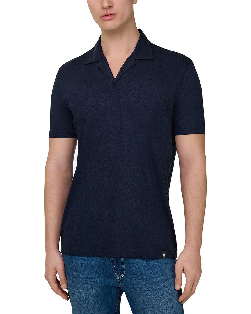 ボッジミラノ メンズ トップス スポーツシャツ リネン Boggi Milano Linen Blend Polo Shirt Indigo インディゴ