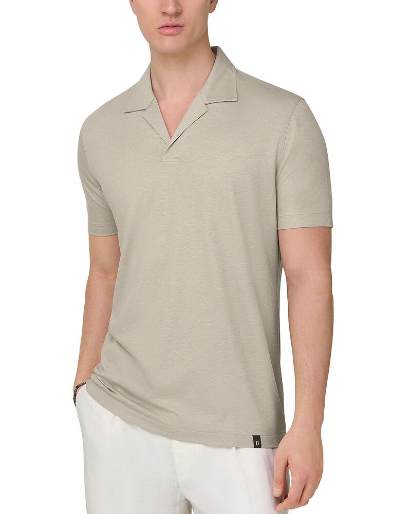 ボッジミラノ メンズ トップス スポーツシャツ リネン Boggi Milano Linen Blend Polo Shirt Sand 真砂