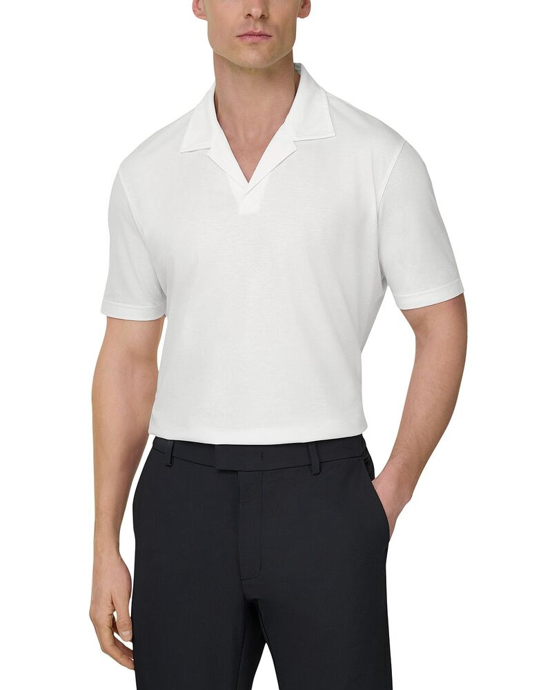 ボッジミラノ メンズ トップス スポーツシャツ リネン Boggi Milano Linen Blend Polo Shirt White 白いこと