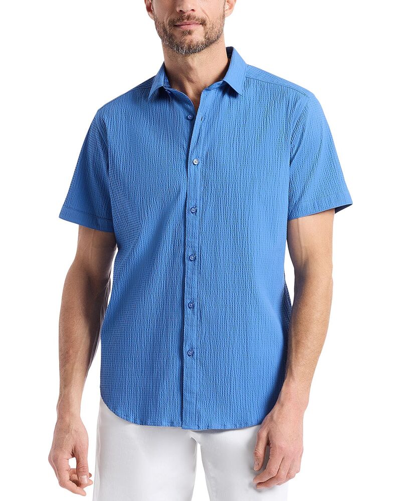 ロバートグラハム メンズ トップス プルオーバー Robert Graham Thresher Short Sleeve Woven Shirt Blue 青色