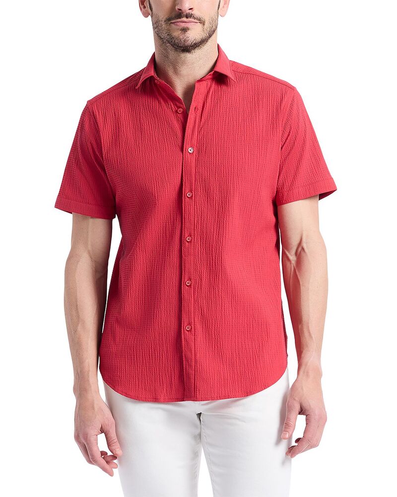 ロバートグラハム メンズ トップス プルオーバー Robert Graham Thresher Short Sleeve Woven Shirt Red 赤いこと