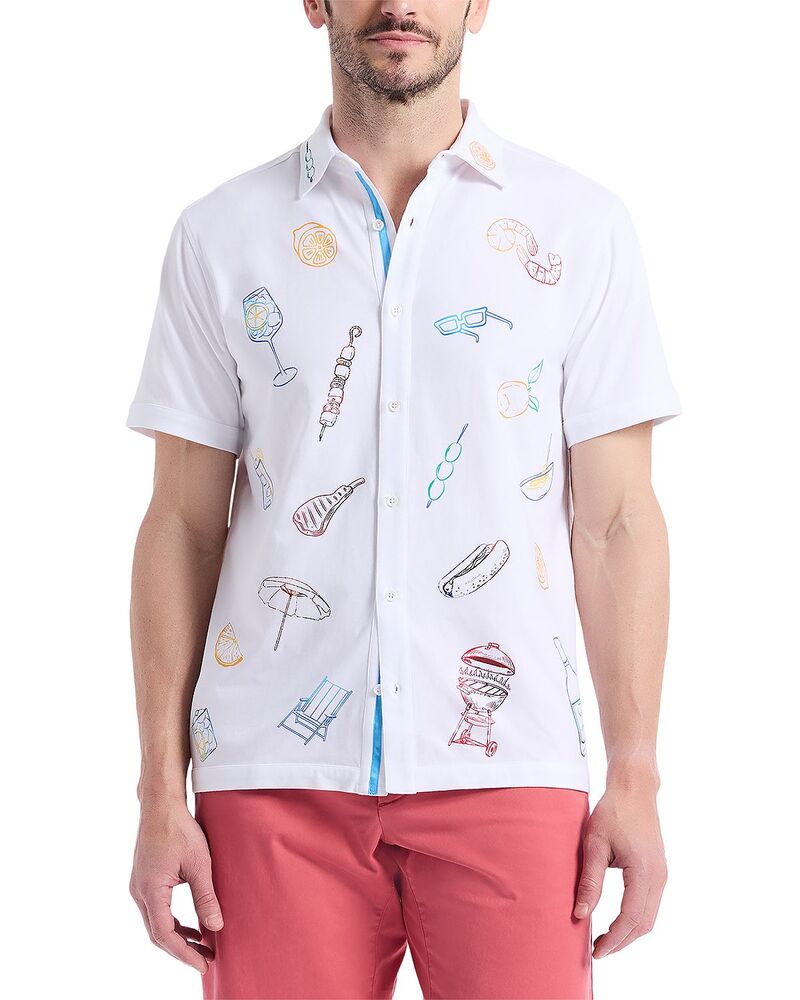 ロバートグラハム メンズ トップス プルオーバー 編み物 Robert Graham Out Office Short Sleeve Knit Shirt White 白いこと