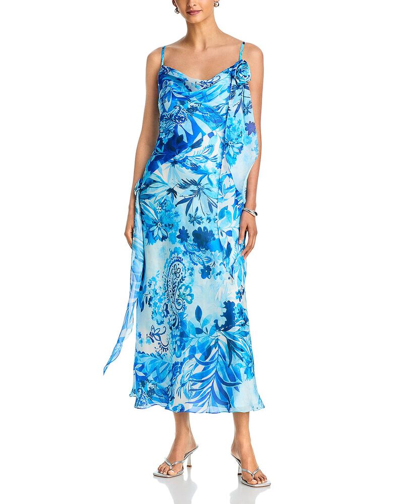 アクア レディース トップス ワンピース マキシ AQUA Scarf Slip Maxi Dress - Exclusive Blue/white ホワイト｜ReVida 店 26,520円