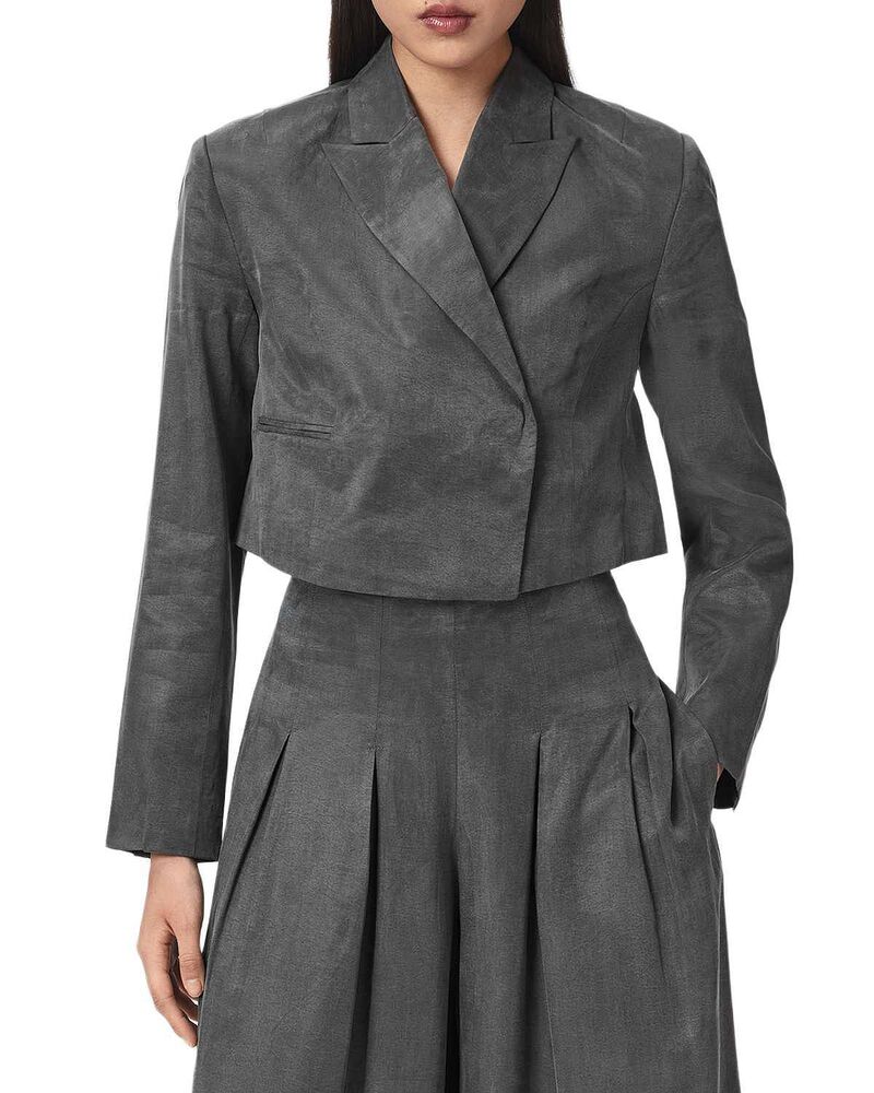オールセインツ レディース アウター ジャケット・ブルゾン クロップド ブレザー ALLSAINTS Marrlo Cropped Blazer Graphite Blue グラファイト｜ReVida 店