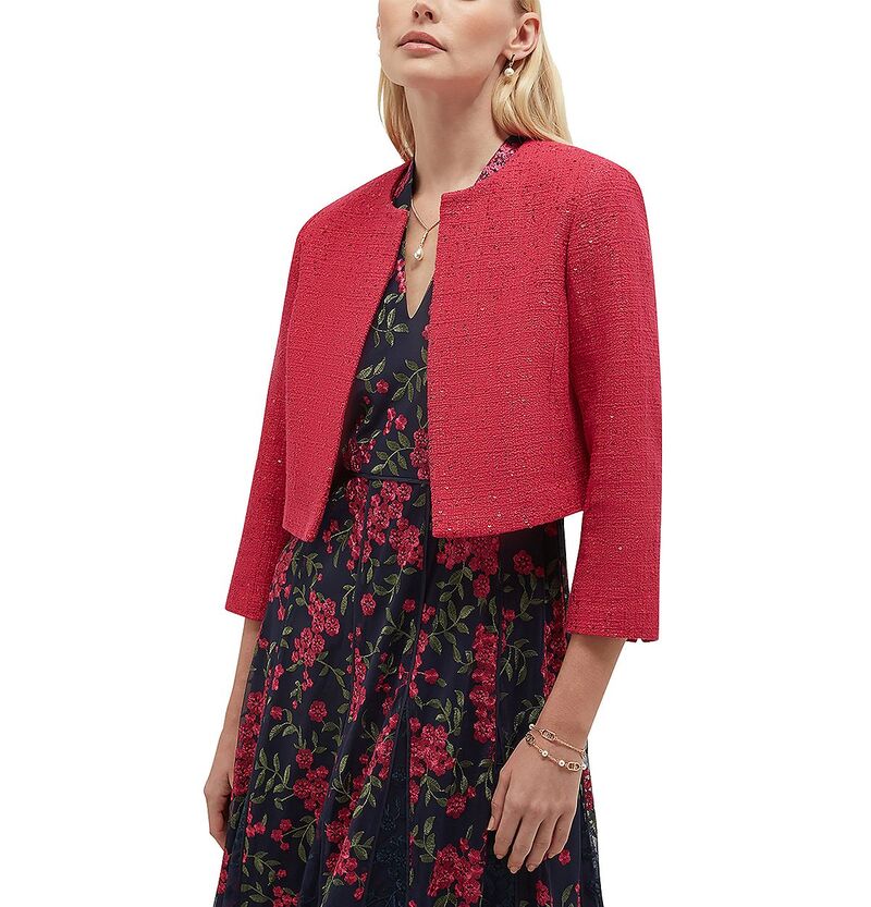 ホッブスロンドン レディース アウター ジャケット・ブルゾン HOBBS LONDON Prisha Embellished Jacket Mulberry Pink ピンク｜ReVida 店