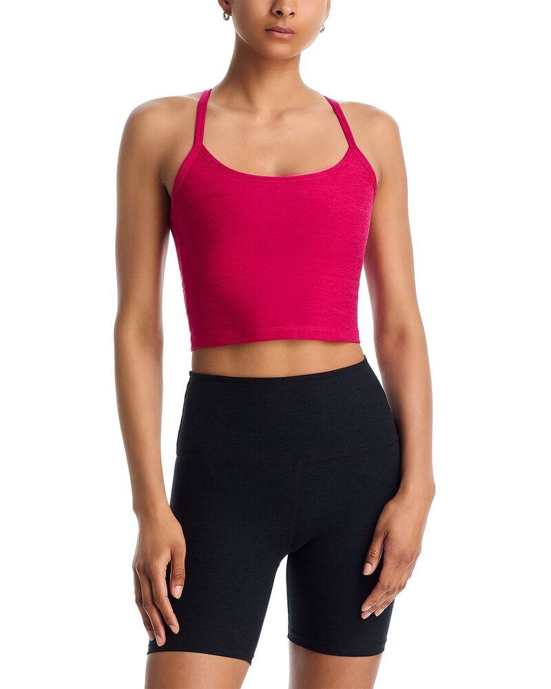 ビヨンドヨガ レディース トップス タンクトップ クロップド Beyond Yoga Spacedye Slim Racerback Cropped Tank Sangria Heather ヘザー｜ReVida 店