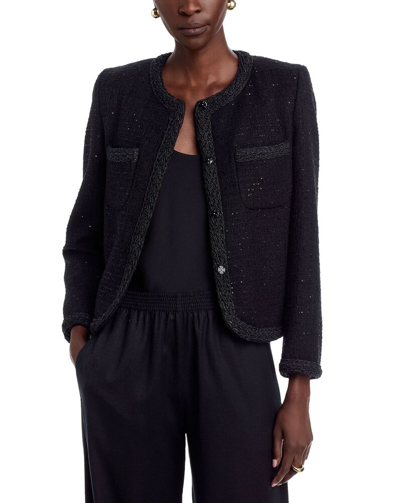 ファビアナ フィリッピ レディース アウター ジャケット・ブルゾン スパンコール ブレザー ニット Fabiana Filippi Knitrim Sequin Blazer Black ブラック｜ReVida 店 295,560円