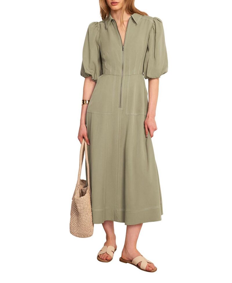 ミルトンベルベット レディース トップス シャツ ミディ Mint Velvet Women's Utility Zip Midi Shirt Dress Khaki カーキ|ReVida 店