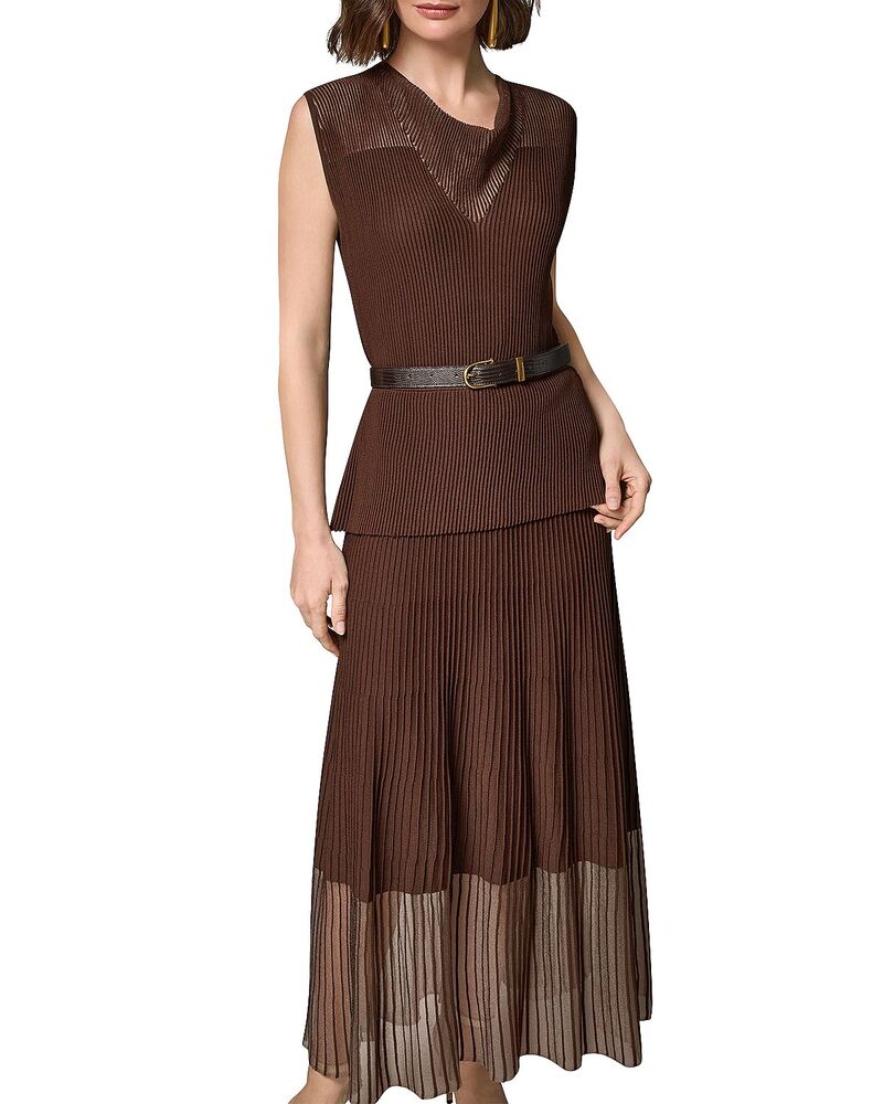 ダナキャラン レディース トップス ワンピース ニット マキシ Donna Karan Belted Knit Maxi Dress Canyon|ReVida 店