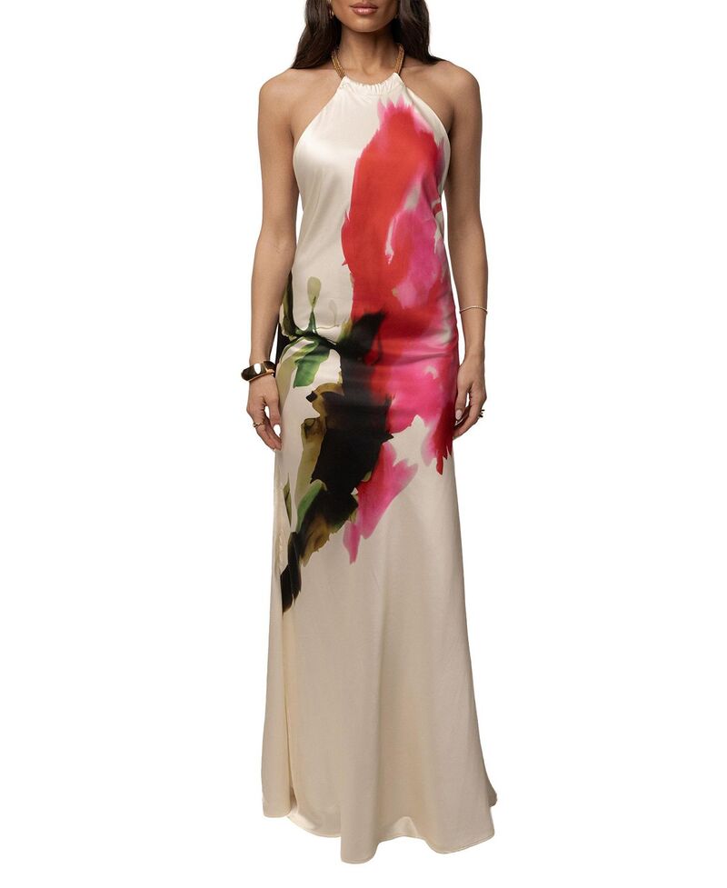 ジェイラックスレーベル レディース トップス ワンピース プリント マキシ JLUXLABEL Print Audrey Maxi Dress Ivory アイボリー｜ReVida 店