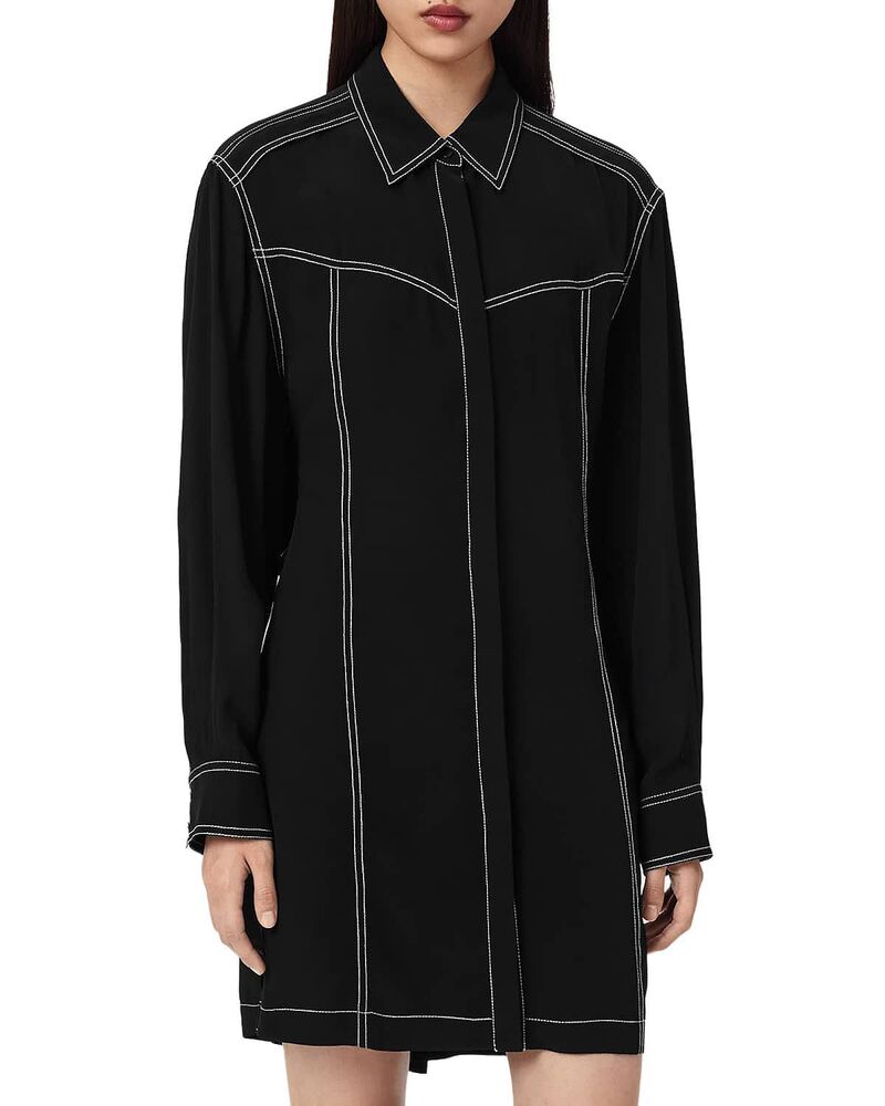 オールセインツ レディース トップス シャツ ALLSAINTS Tala Shirt Dress Black ブラック｜ReVida 店
