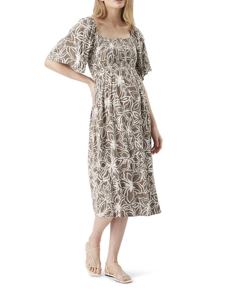 ライプマタニティ レディース トップス ワンピース Ripe Maternity Alona Shirredress Olive/White ホワイト｜ReVida 店 18,536円