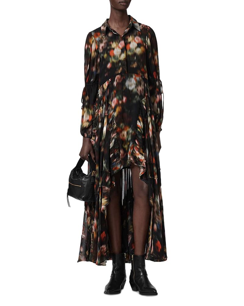 オールセインツ レディース トップス シャツ ALLSAINTS Maria Shirt Dress Hazed Black ブラック｜ReVida 店