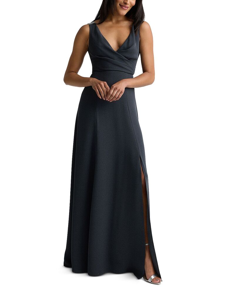 セントジョン レディース トップス ワンピース ドレープ St. John Draped Bodice Gown Dark Grey Melange グレー|ReVida 店