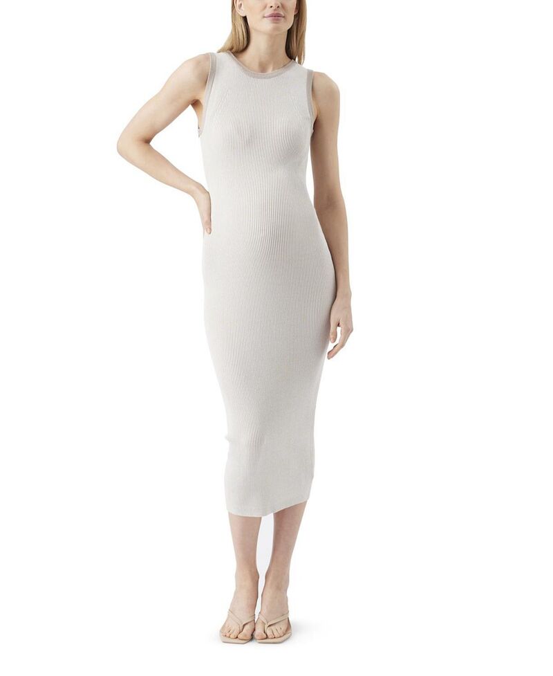 ライプマタニティ レディース トップス ワンピース リブニット Ripe Maternity Noa Rib Knit Nursing Dress Natural/Taupe トープ｜ReVida 店