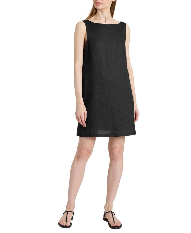 サントレッリ レディース トップス ワンピース ノースリーブ リネン Santorelli Jaclyn Sleevelesshift Linen Dress Black ブラック|ReVida 店