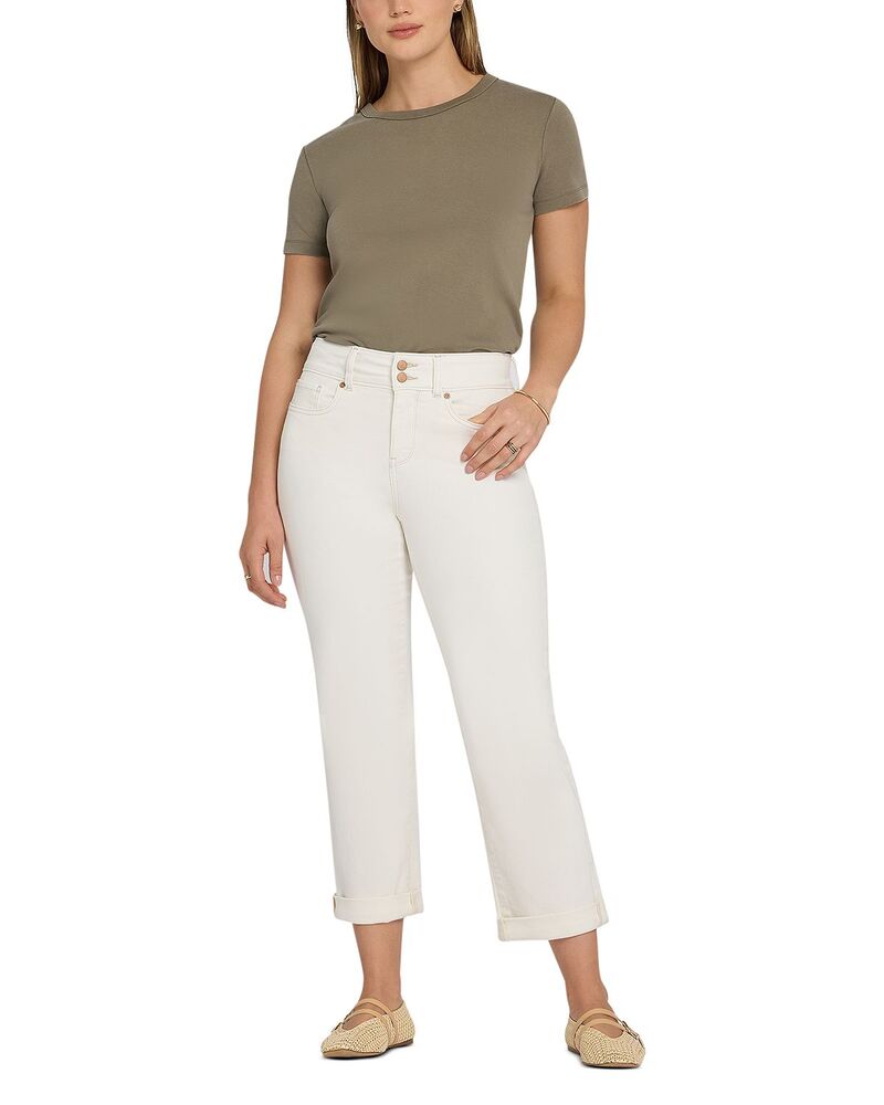 エヌワイディージェイ レディース ボトムス デニムパンツ ヴィンテージ プチ クロップド ジーンズ NYDJ Petite Bailey High Rise Cropped Straight Jeans in Vintage White ホワイト｜ReVida 店