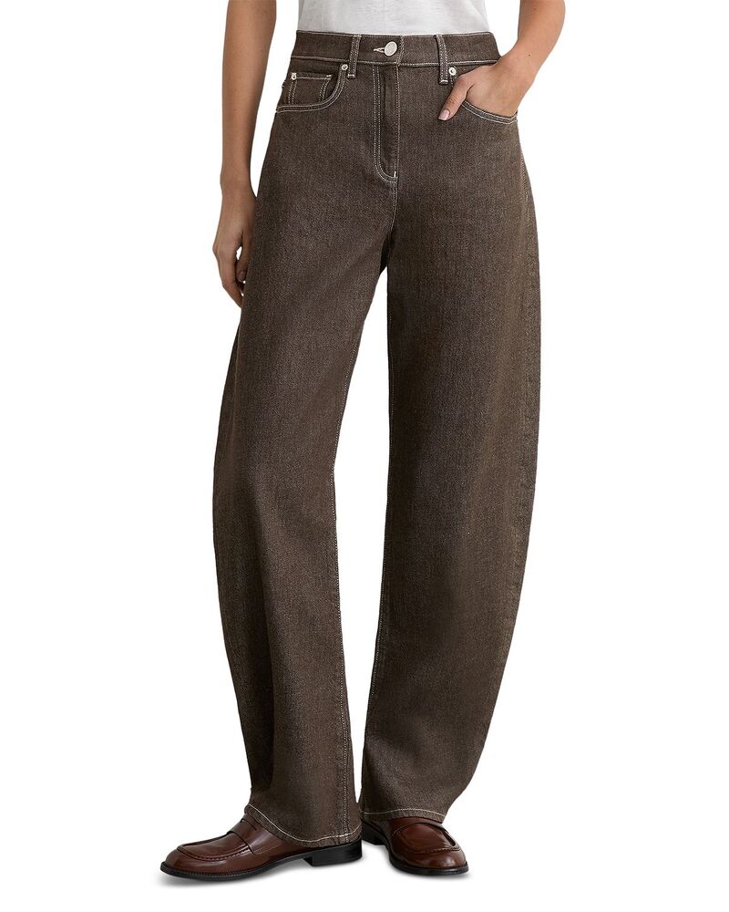 レイス レディース ボトムス デニムパンツ ジーンズ REISSabel High Rise Barrel Jeans Brown ブラウン|ReVida 店