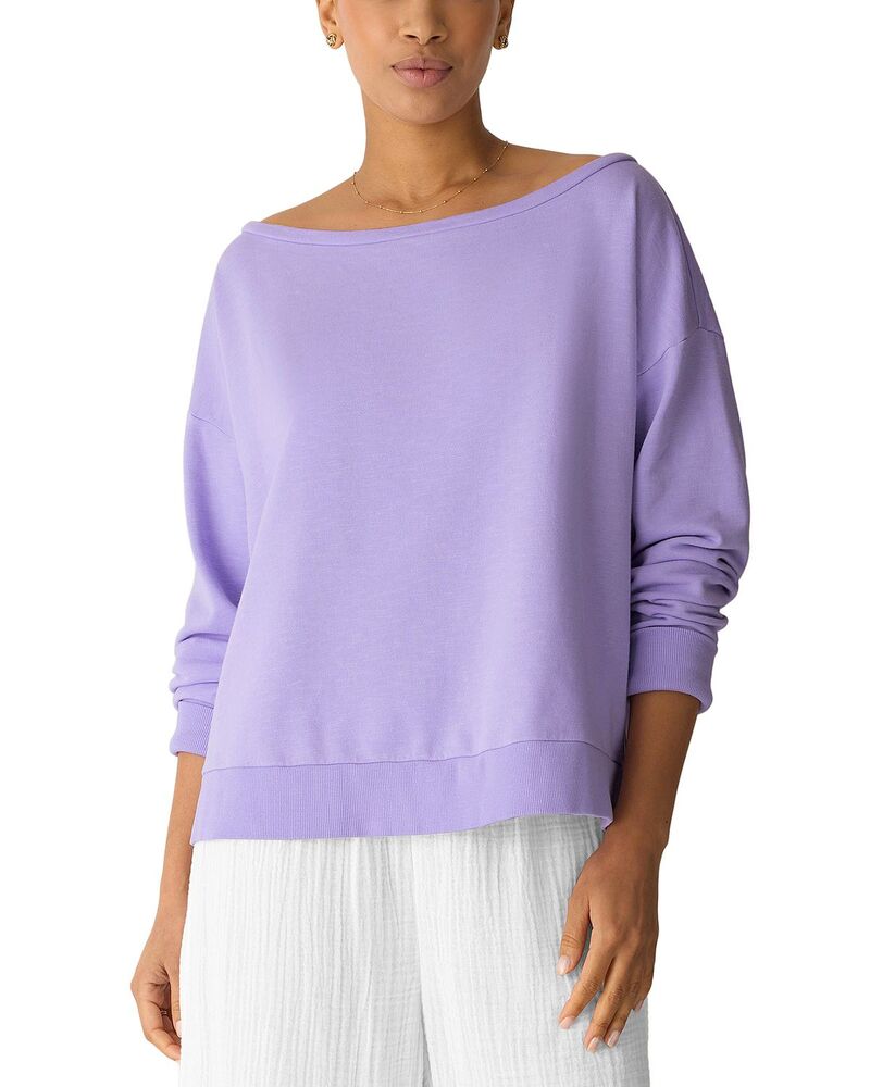 エイリーンフィッシャー レディース アウター パーカー・スウェット シャツ Eileen Fisher Boat Neck Sweatshirt Lavender ラベンダー｜ReVida 店