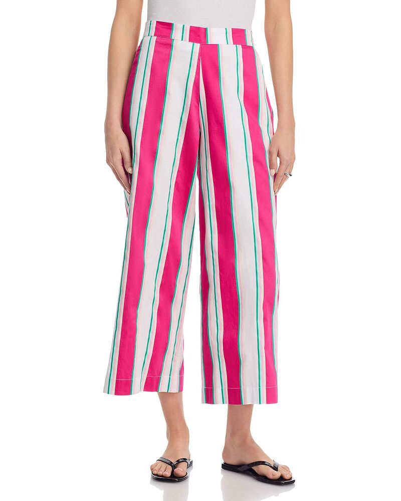 フレンチコネクション レディース ボトムス カジュアルパンツ クロップド FRENCH CONNECTION Alexis Poplin Havana Stripe Pull On Cropped Pants Havana Stripe ストライプ|ReVida 店
