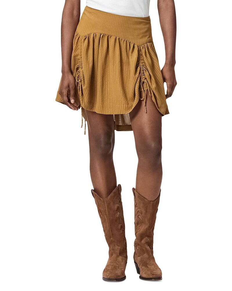 オールセインツ レディース ボトムスカート ALLSAINTS Aria Check Skirt Golden Brown ブラウン|ReVida 店