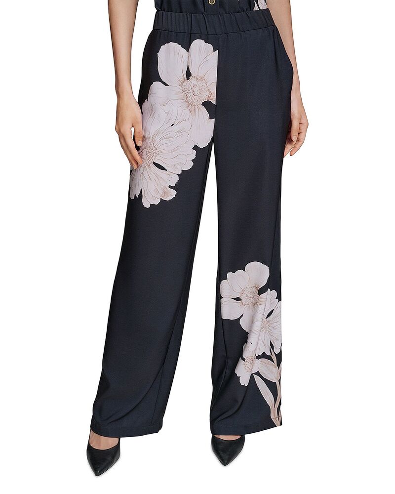 カール ラガーフェルド レディース ボトムス カジュアルパンツ プリント KARLAGERFELD PARIS Printed Pants Midnight Navy ネイビー｜ReVida 店