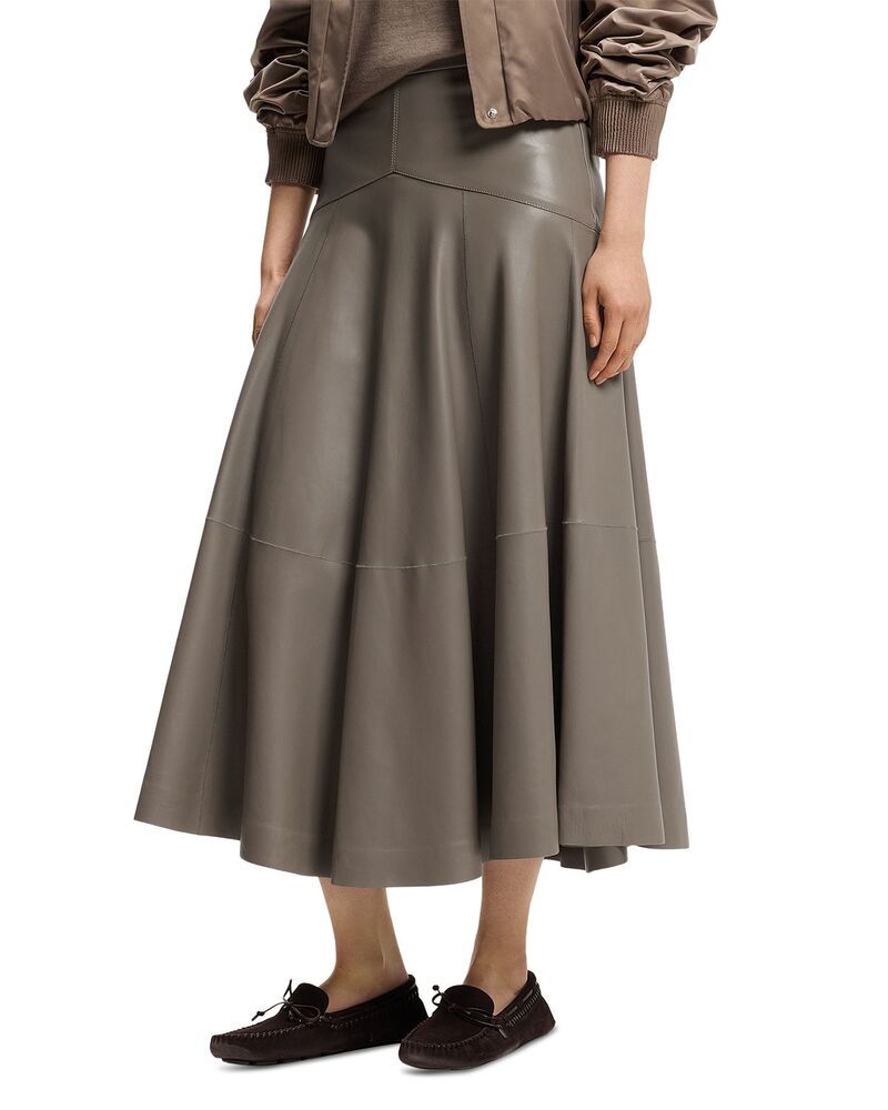 ヒューゴボス レディース ボトムスカート レザー Hugo Bossesola Leather Skirt Brown Overflow ブラウン｜ReVida 店