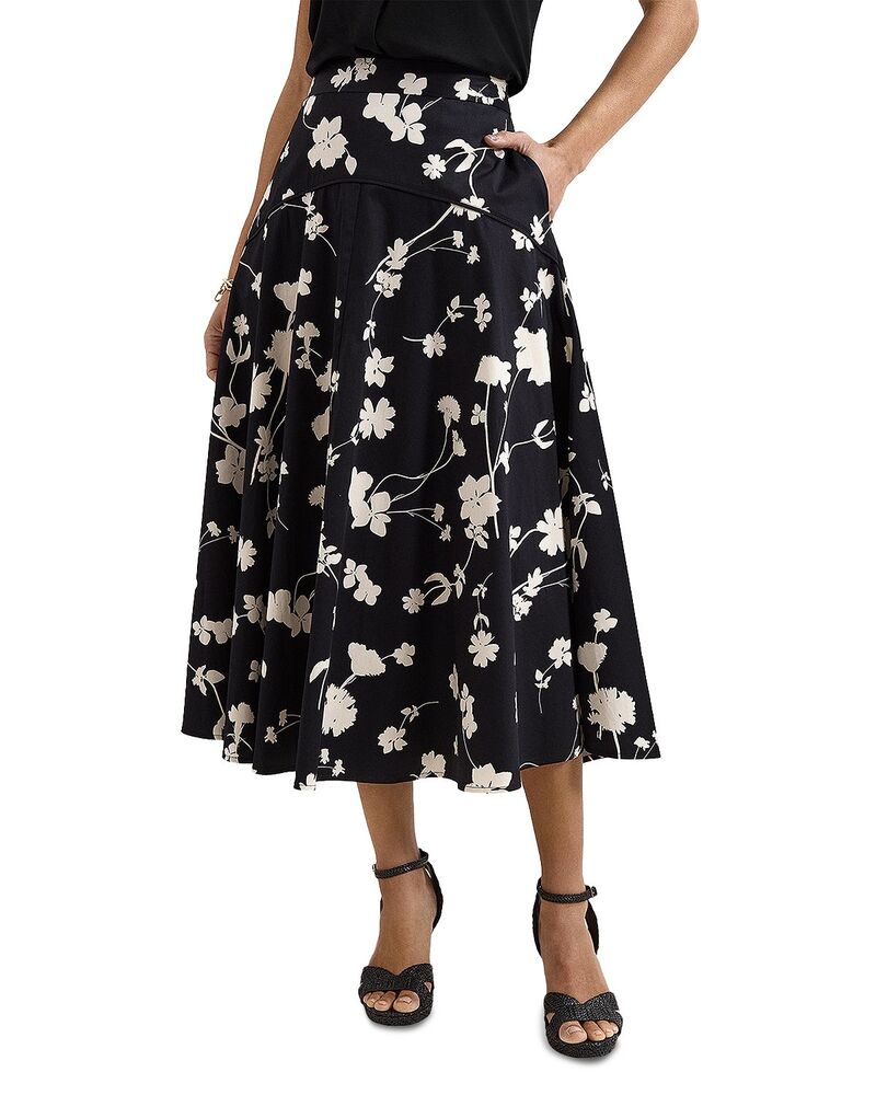 フェイズ・エイト レディース ボトムスカート ミディ Phaseight Mavis Midi Skirt Black/Ivory アイボリー|ReVida 店
