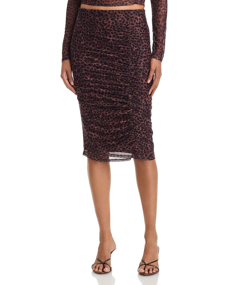 ジェネレーションラブ レディース ボトムスカート メッシュ Generation Love Jessica Leopard Mesh Skirt Muted Leopard Brown/Black ブラック|ReVida 店