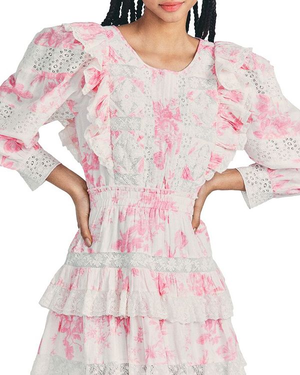 低価格で大人気の トップス ワンピース レディース ラブスハックファンシー Santorini Pink Cotton Dress Mini Print Floral ワンピース Williamsav Com