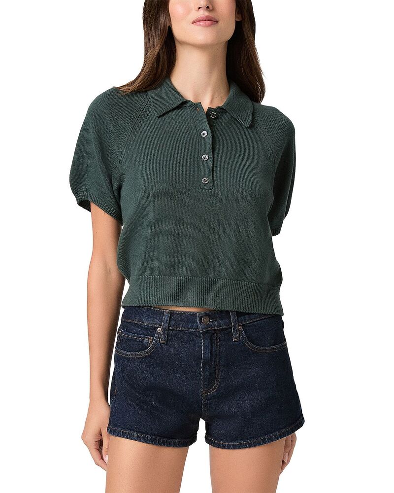 ペイジ レディース アウター ニット・セーター PAIGE Birch Short Sleeve Sweater Dark Spruce|ReVida 店
