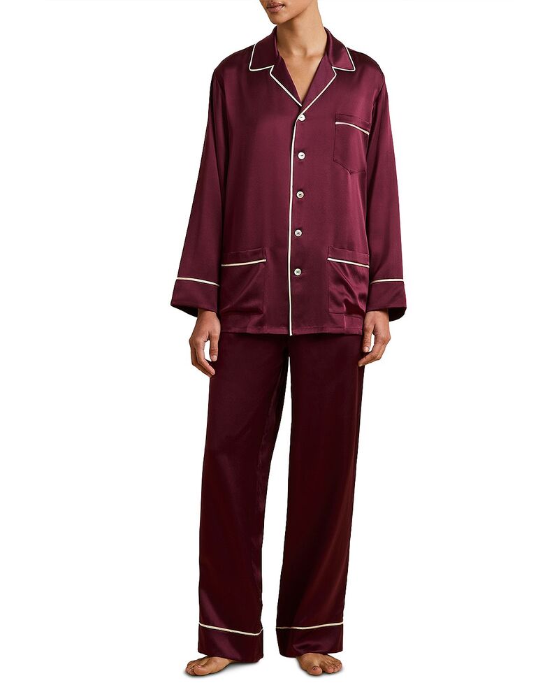 オリビアボンヘール レディース アウター パーカー・スウェット シルク Olivia von Halle Yvesilk Long Pajama Set Raisin|ReVida 店