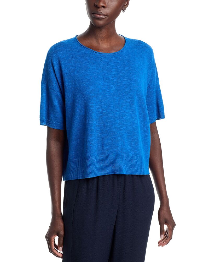 エイリーンフィッシャー レディース アウター ニット・セーター Eileen Fisher Elbow Sleeve Sweater Blue Bird ブルー｜ReVida 店