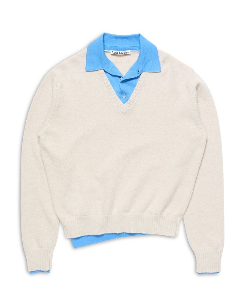 アクネ ストゥディオズ レディース アウター ニット・セーター ウール Acne Studios Laye red Look Wool Sweater Dirty White ホワイト｜ReVida 店
