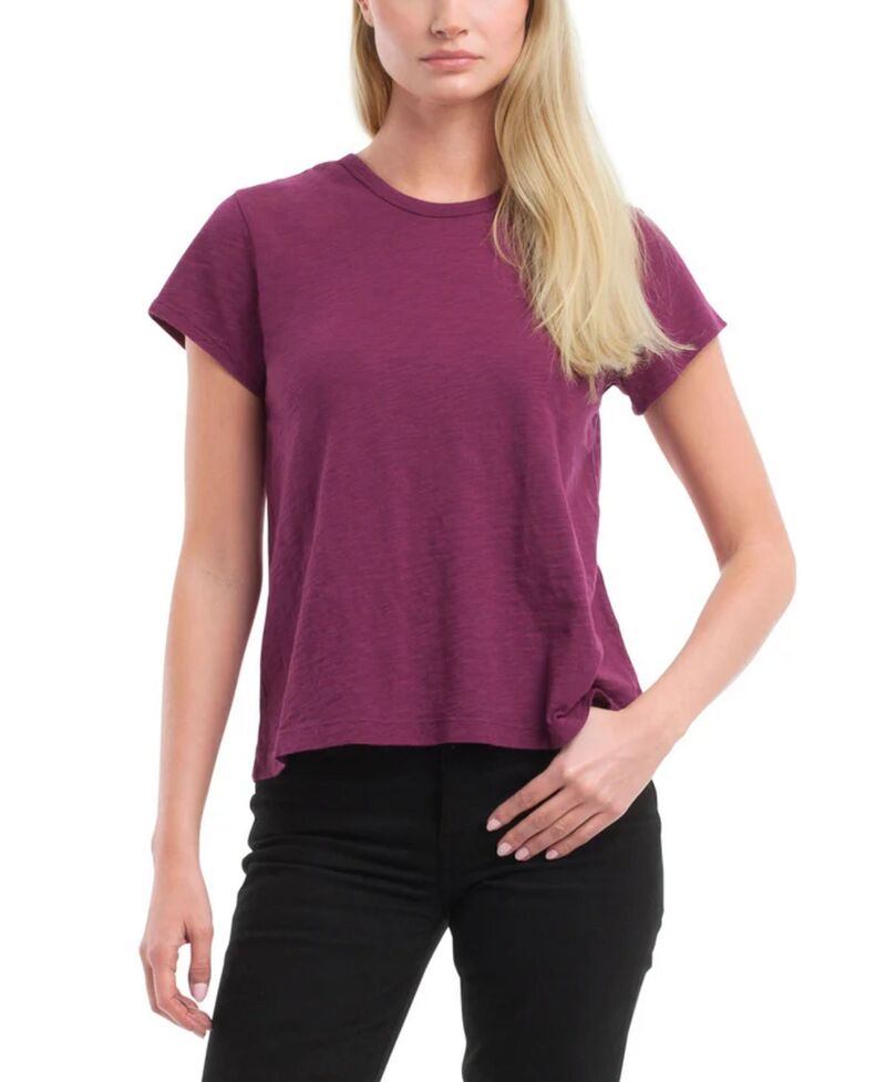 ウィルト レディース トップス Tシャツ WILT Short Sleeve Baby Fit Shrunken Crew Tee Magenta Purple マゼンタ｜ReVida 店