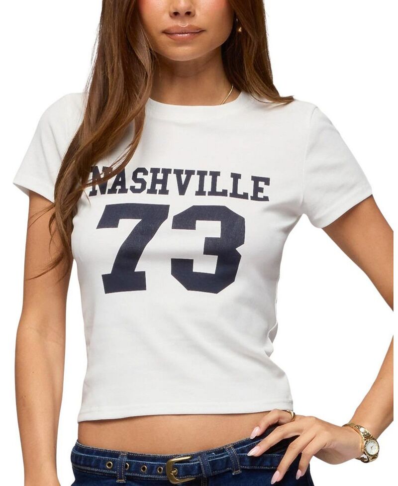 アディクテッド レディース トップス シャツ Edikted Nashville T Shirt White ホワイト｜ReVida 店