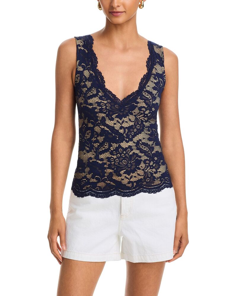 ジェネレーションラブ レディース トップス シャツ レース Generation Love Leila Stretch Lace Top Navy/Beige ネイビー｜ReVida 店