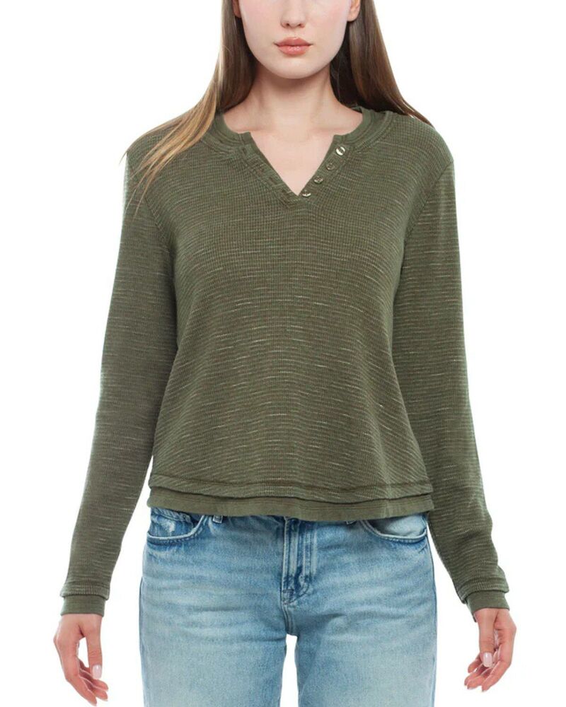 ウィルト レディース トップス Tシャツ WILT Henley Mock Tee Dark Olive オリーブ｜ReVida 店