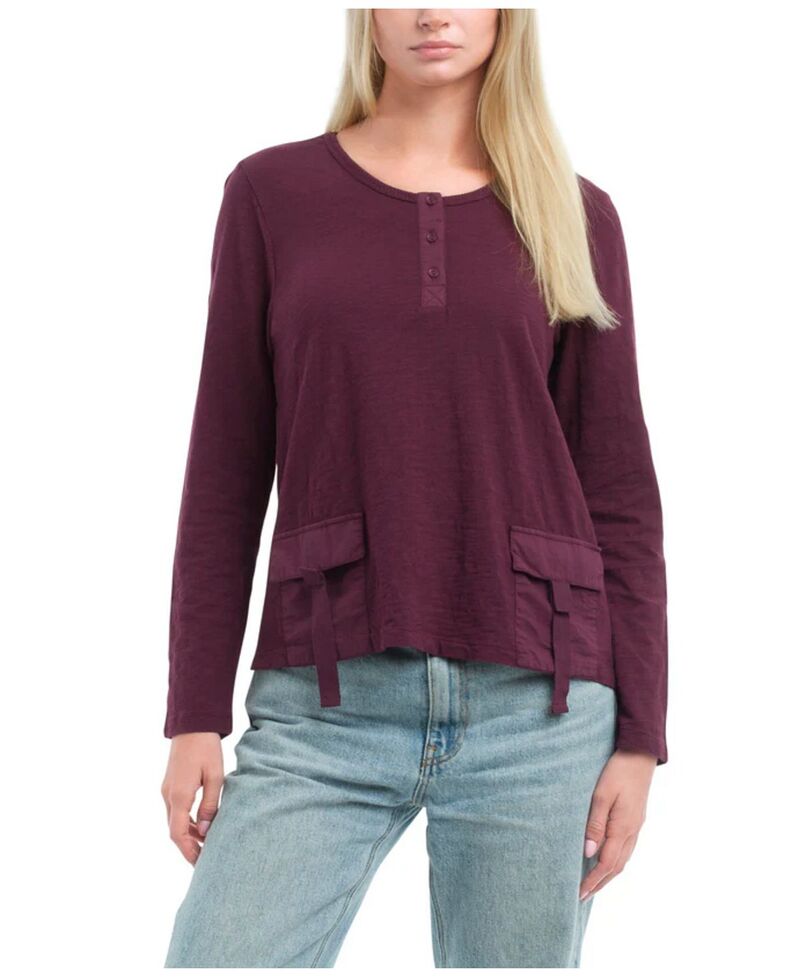 ウィルト レディース トップス Tシャツ WILT WITL Button Placketee Dark Fig|ReVida 店