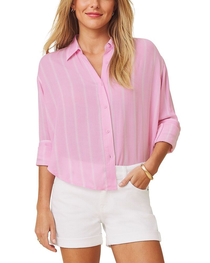 スプレンディット レディース トップス シャツ Splendid Jaylei Stripe Button Front Shirt Blush Multi ブラッシュ｜ReVida 店