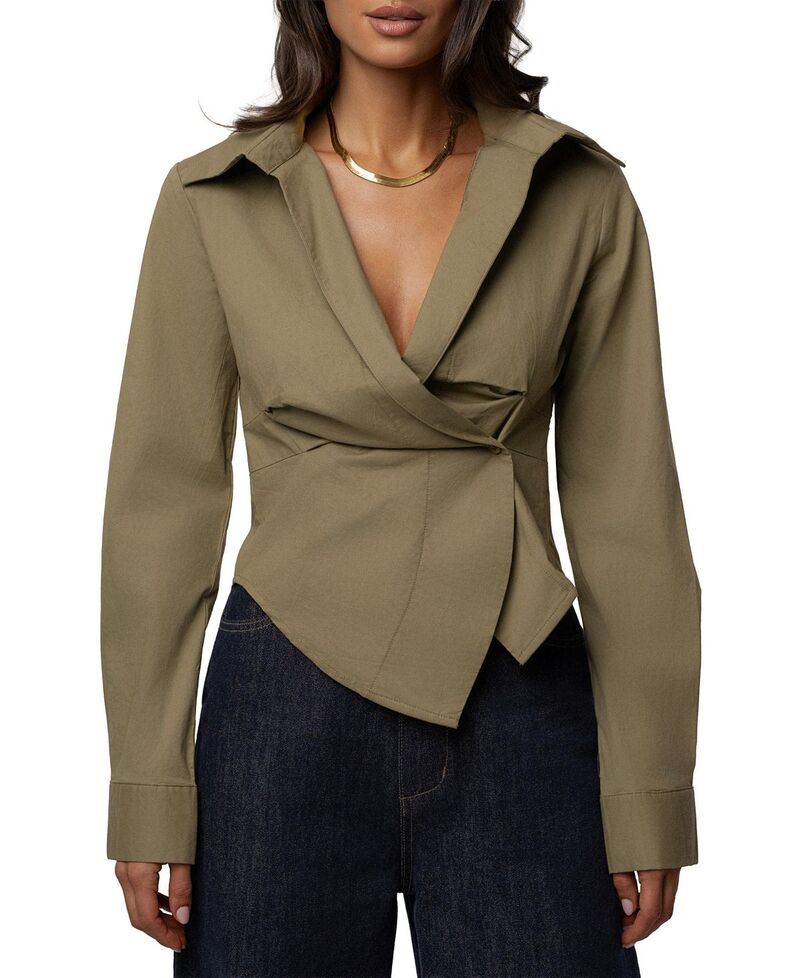 ジェイラックスレーベル レディース トップス シャツ ブラウス JLUXLABEL Sculpt and Form Blouse Olive オリーブ｜ReVida 店