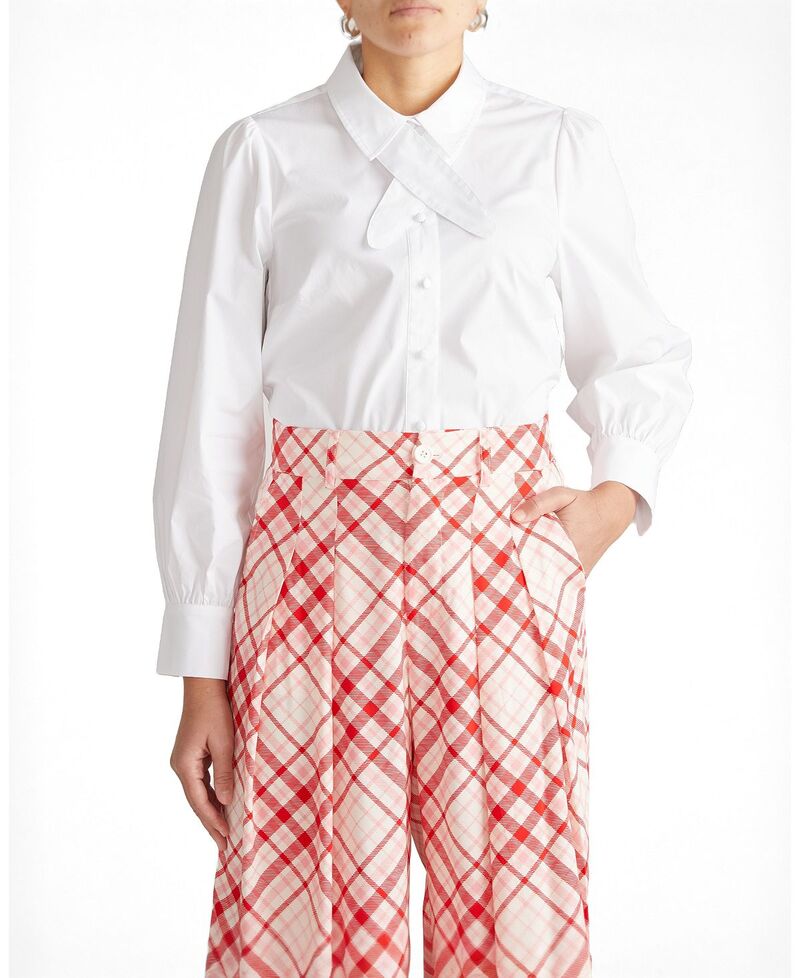ユニバーサル スタンダード レディース トップス シャツ プラスサイズ コットン Universal Standard Women's Plus Janetie-Neck Cotton Poplin Shirt White ホワイト｜ReVida 店